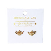 Tea Pot Stud Earring 18K Gold Plated - Gewürzhaus
